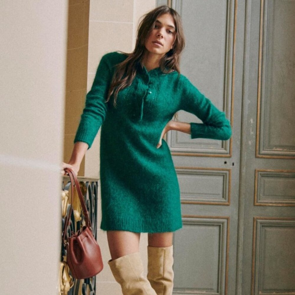Sezane Angelita Knit Sweater Dress